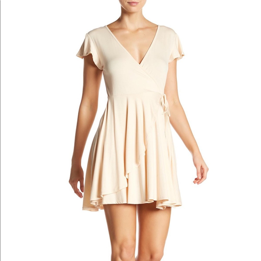 HIATUS Flutter Sleeve Wrap Dress
